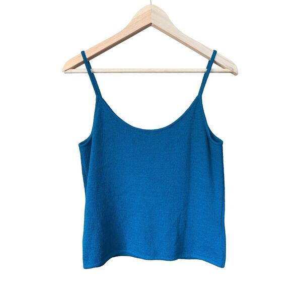 St. John Santana Knit Spaghetti Strap Tank Spruce Green Size S - Picture 2 of 12